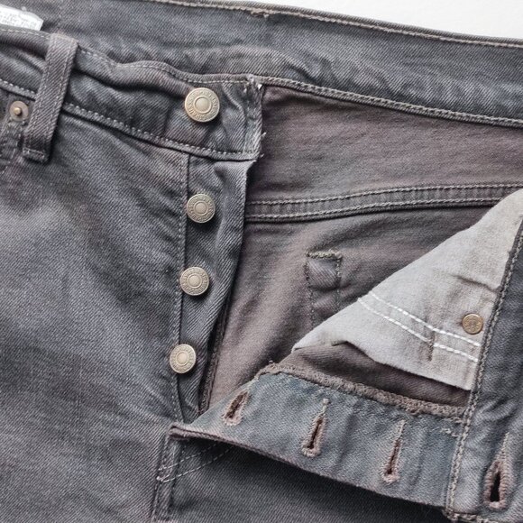 Levi's jeans button fly hard washed black  boys size 29 - Picture 7 of 11